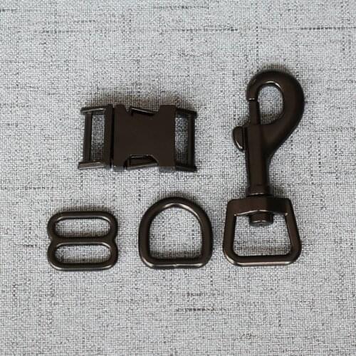 100Sets 15mm 20mm 25mm Metal Adjuster Tri-Glides Belt Buckle Snap Clip Hook For Pet Dog Collar Leash Lobster Clasp DIY Accessory