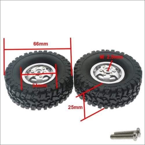 Alloy rim wheel with tire counterweight for WPL Henglong B14 B24 B16 B36 Ural C14 C24 Q60 Q61 Q62 Q63 Q64 4x4 and 6x6 Military