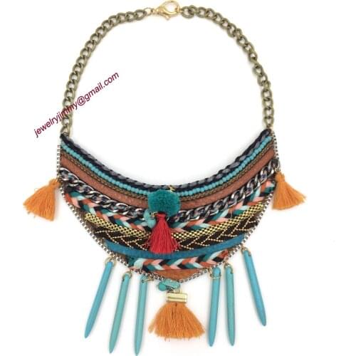 2016 New personalized handmade popular jewelry supplier bag pendents unique boho vintage pendant Necklaces for women