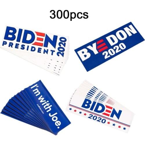300 Pcs Joe Biden for President Campaign Bumper Sticker Automotive Quality Printed Decal Vinyl Decoration Car Exterior