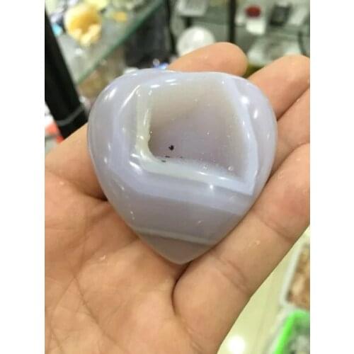 4-5cm Natural agate Quartz Heart Carved Palm Worry crystal Stone heart Chakra Reiki Balancing Color