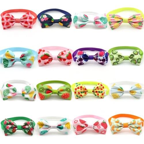 50/100 Pcs Dogs Pets Accessories for Cat Small Dog Bow Ties Necktie New Summer Fruit Style Pet Dog Bowtie Supplies Dog Grooming