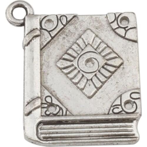 50 Pcs Zinc alloy metal Single-sided design book Charm Pendants 22x23mm DIY Jewelry A-159