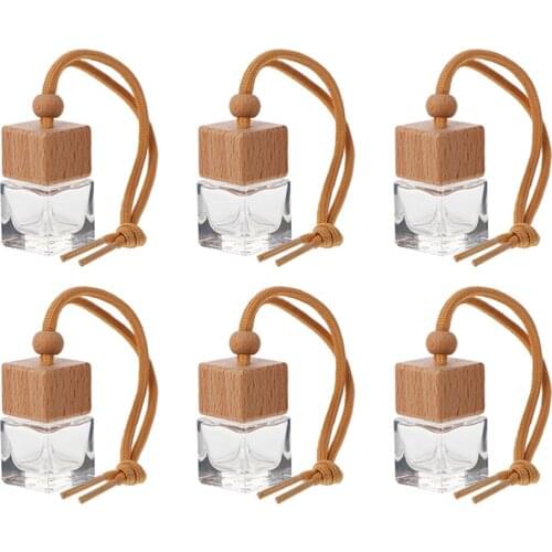 6pcs Car Hanging Empty Perfume Bottle Refillable Car Hanging Aromatherapy Bottle