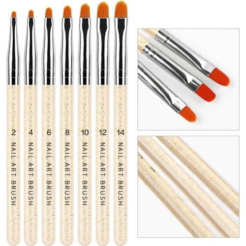 7Pcs Nail Art Tongue round head Brush Kit Acrylic UV Gel Salon Pen Dotting Professional Tool Kit Decorations Painting