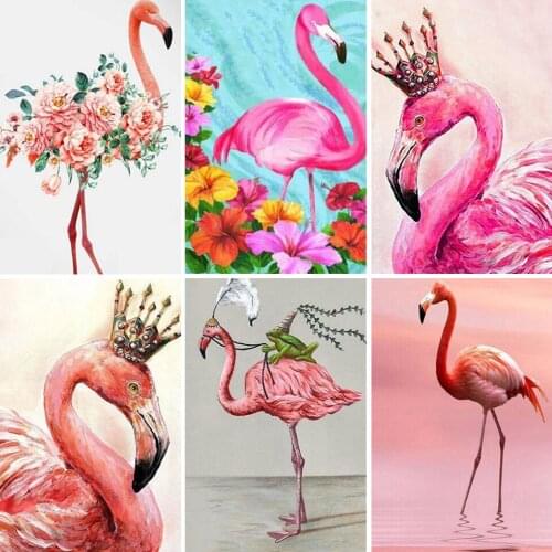 5D DIY Diamond Painting Animal Flamingo Kit Full Drill Square Diamond Embroidery Mosaic Art Picture of Rhinestones Home Decor