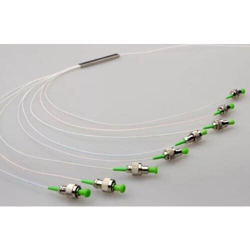 Free Shipping FC/ APC 1X8 FTTH Fiber Optic Splitter FBT Optical Coupler 1X8 SC Singlemode Steel Pipe plc optical splitterOptical