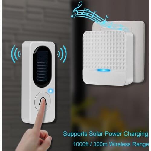 52 Chime 110DB Wireless Doorbell Waterproof 300M Remote EU UK US Plug smart Door Bell with night light 1 button 1 2 receivers