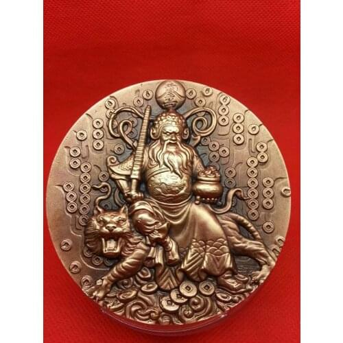 80mm Caishen Military God of Wealth Bronze MEDAL COIN