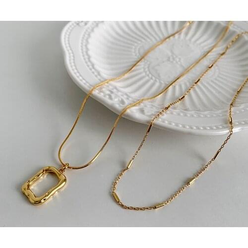 Women Jewelry Brass With 18K Gold Geo Chain Layered Necklaces Runway T Show Designer Gown Top Gothic Ins Japan Korean Trendy