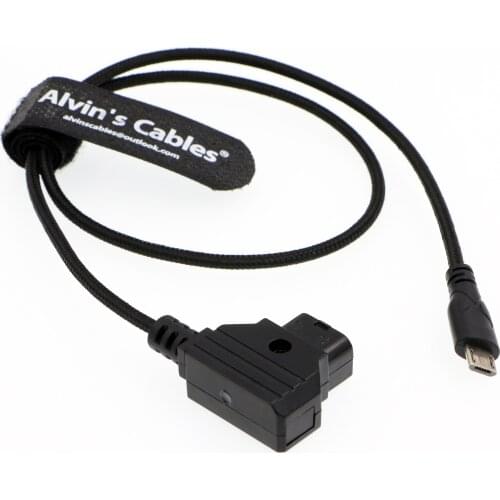 Alvins Cables Micro USB to D Tap AlvinTap Protective DTap Motor Power Cable for Tilta Nucleus Nano