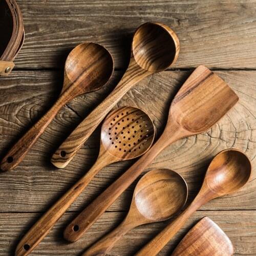Kitchen Tools & Gadgets Accessories Wooden Tableware Wooden Spatula for Nonstick Cooking Spoon