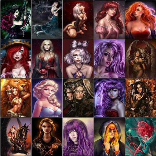 Cuadros full square 5d diamond painting 5D kit set DIY Woman cartoon beauty complet embroidery dirll drawing Cross stitch mosaic
