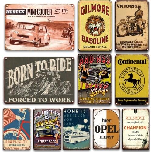 Tyre Metal Plaque Tin Sign Vintage Dads Garage Wall Sticker Decor Metal Plate Car Sign Personalized Man Cave Decorative Poster