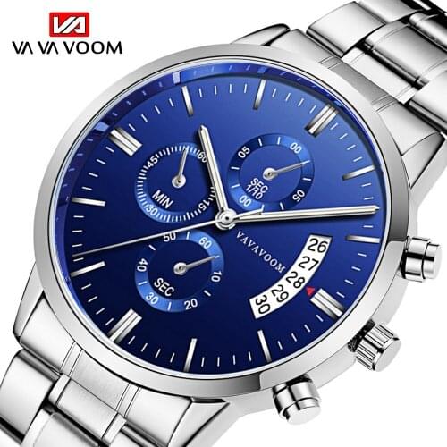 VA VA VOOM Luxury Brand Men Watch Analog Sports Wristwatch Display Date Mens Quartz Watch Business Watch Relogio Masculino 2021