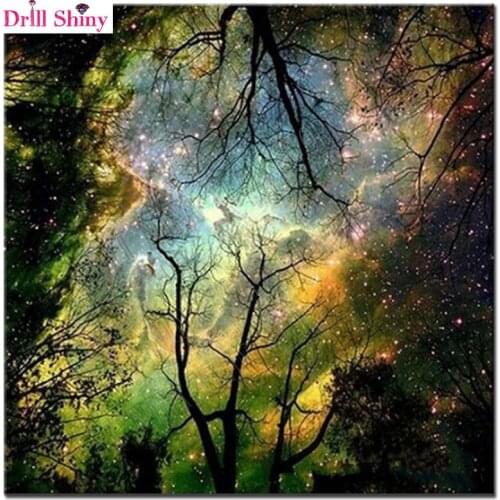 New Needlework Embroidery Full Square Diamond Painting Fantasy van gogh Starry Night Cross Stitch Forest Style Wall Decoration