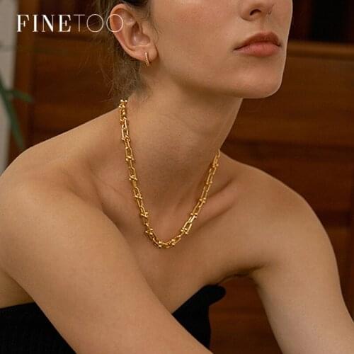 Punk Gold Color Chunky Chain Necklaces Choker U Shape Thick Link Necklaces for Women Minimalist Necklace Everyday Jewelry 2020