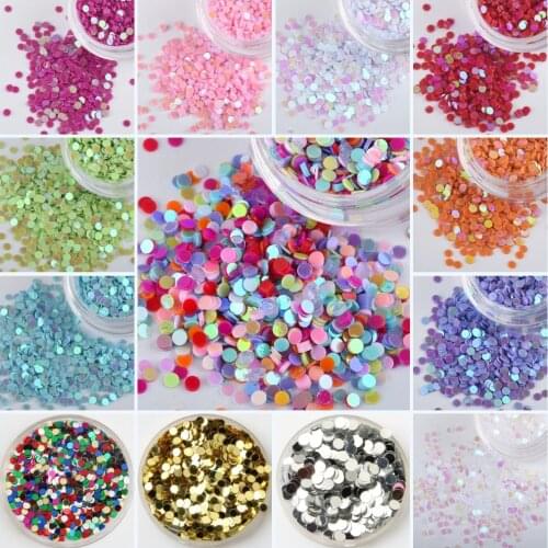 Sequin 1mm 2mm Circle Dot Shape Pvc Flat Loose Sequins Paillettes Party Craft Nail Arts Wedding Decoration Confetti 10g