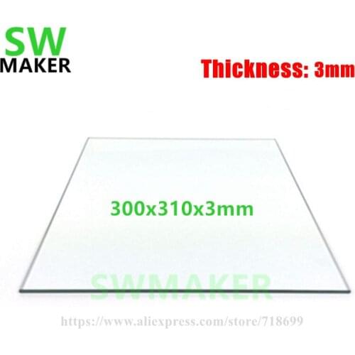 SWMAKER Large Size Printing Borosilicate Glass plate 300x310 mm Build Plate 3MM thickness Glass plate