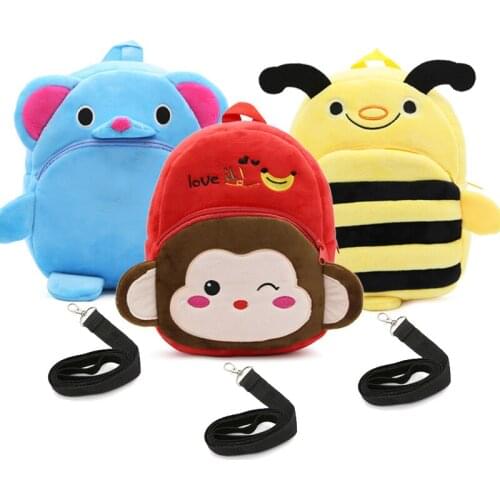 Drop Shipping Children Anti-lost Traction Backpacks 2~4 years old kids toys bags Cute Cartoon Nursery School Shoulder Bags (FZS)