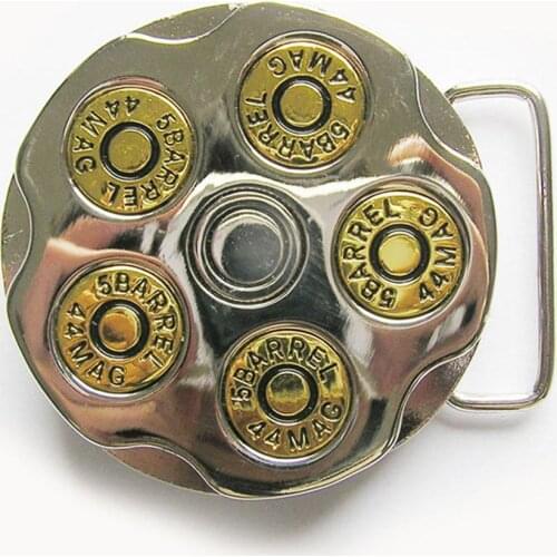 New Gun Bullet Round Spinning Spinner Enamel Belt Buckle also Stock in US BUCKLE-GU043