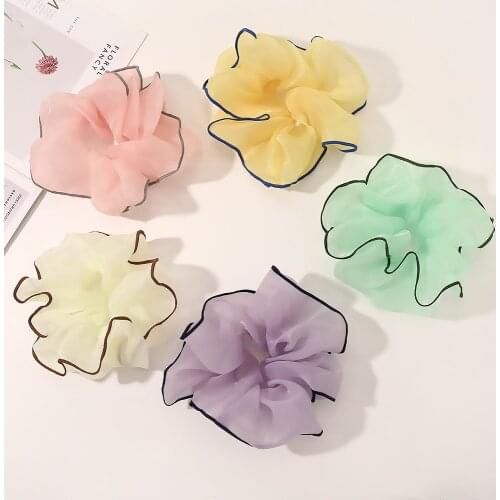 Fashion Organza Elastic Hair Band For Woman Girls Hair Ponytail Holder Casual Headdress Pure Color Rubber Band Hair Accessories
