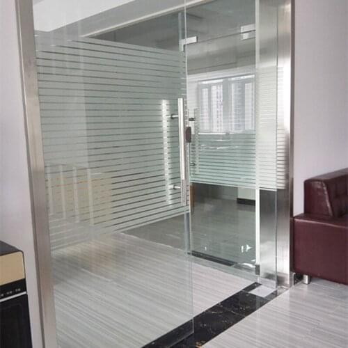 Self-Adhesive Window Film Frosted Stripes PET Privacy Protection Decorative Glass Sticker For Lobby Porch Office Home Restaurant