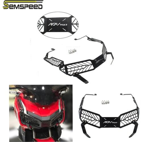 SEMSPEED Fit For ADV150 ADV 150 ADV-150 2019 2020 Motorcycle Accessories Front Headlight Grille Guard Cover Protector Decorative