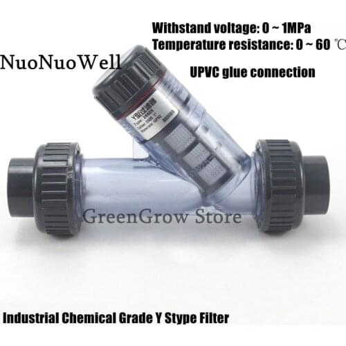 20/40 Mesh Industrial Chemical Grade UPVC Y-Type Filter Aquarium Tank Adapter Garden Irrigation Municipal Water Pipe Filters