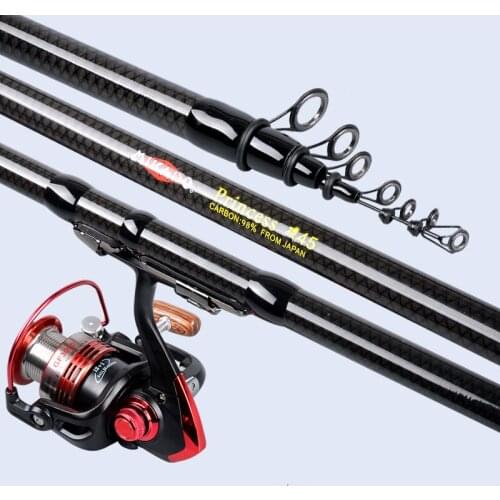 Rock Fishing Rod 3.0m 5.4m Distance Throwing Fishing Pole Large Guide Rings 46T Carbon Superhard Telescopic Fishing Canne Pesca