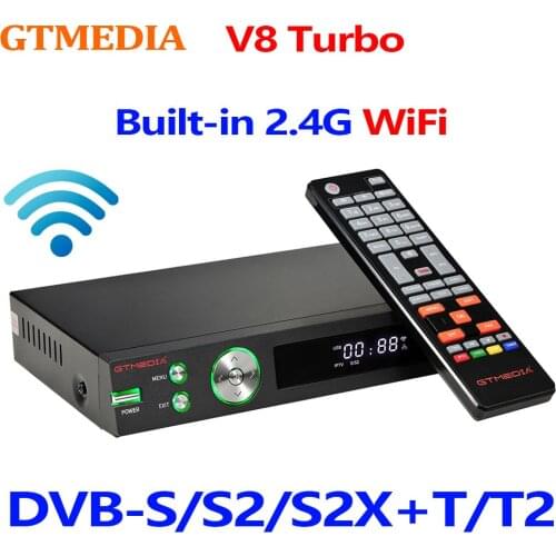 GTMEDIA V8 Turbo DVB-S/S2/S2X+T/T2 TV Box Built-in WiFi Support Biss Xtream Youtube Satellite TV Receiver