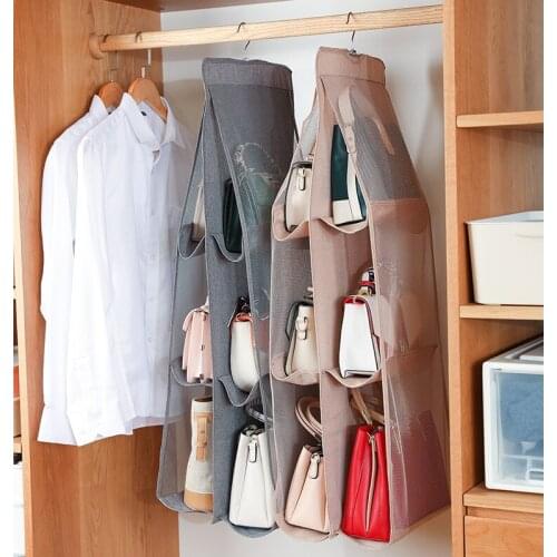 High Quality Handbag Storage Hanging Bag with Multi-layer Large Capacity Transparent Grid Ventilated Accessory