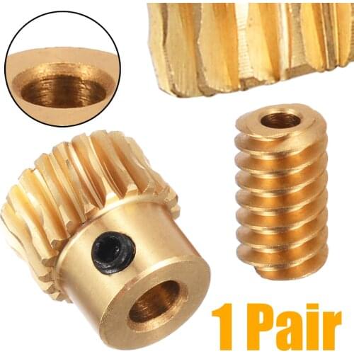 High Hardness Motor Output Brass Worm Wheel Gear Gold Brass Worm Wheel 0.5 Modulus 1:10 Reduction Ratio Gear