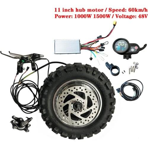 High Speed LY 11 inch Hub Motor Kit 48V1000W1500W Electric Motorcycle Engine Buggy Gearless TX Motor 60km/h Electric Kit Fat Tyr