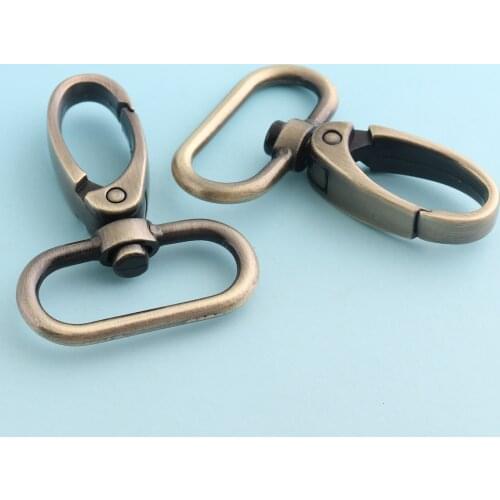 Bronze color Lanyard clasp 30mm Swivel Clips Metal Dog chains Lobster Snap Hook Purse Leash Buckles Bag Craft Hardware