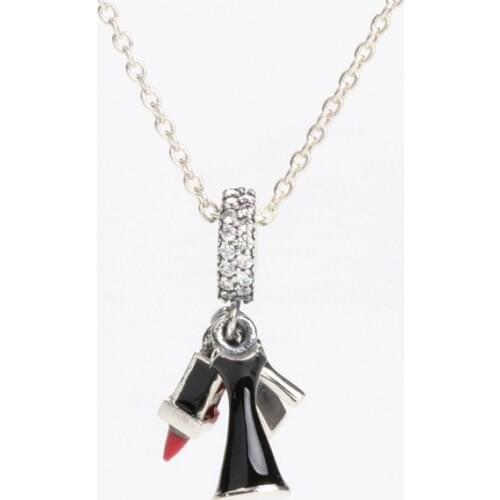 Bewill Genuine 100% 925 Sterling Silver Lipstick High Heel Pendant Fit Original Bracelet Necklace Diy Jewelry