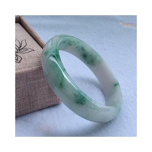 Zheru jewelry Myanmar jade 54-64mm blue flower two-tone bracelet elegant princess jewelry for mom and girlfriend