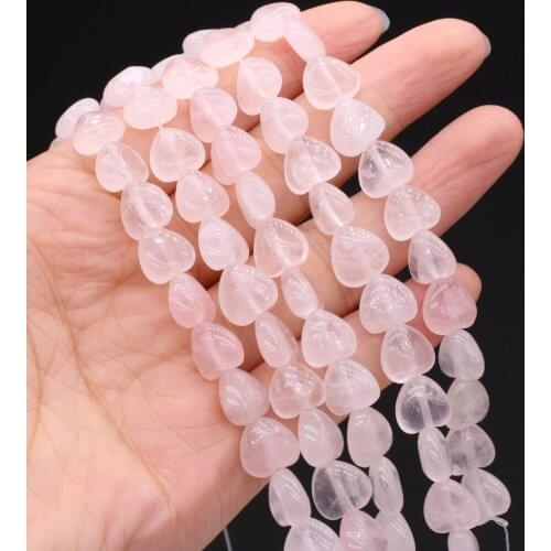 20pcs Natural Rose Quartzs Beads Agates Heart Shape Loose Stone Beaded for Making Necklace Bracelet Accessories 10x10x5mm
