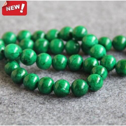 2021 New For Necklace&Bracelet 10mm Natural Green Chalcedony Beads Round Shape Stone Loose Beads DIY Beads 15inch Jewelry Making