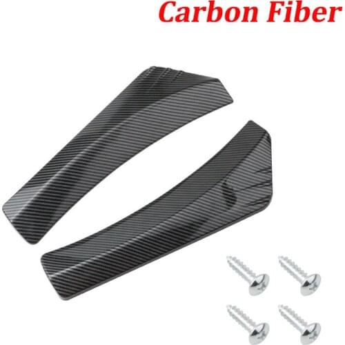 2x Carbon Fiber/Black Car Rear Bumper Lip Diffuser Splitter Angle Spoiler Protector Side Skirt For BMW Canards Diffuser For Benz