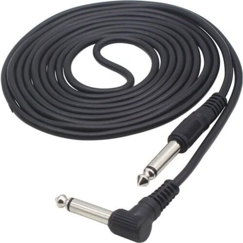 3M/ 10 Feet Instrument Guitar Audio Cable 1/4-Inch 6.35mm Straight to Right Angle Plug Black ABS Jacket with 3 Adapters