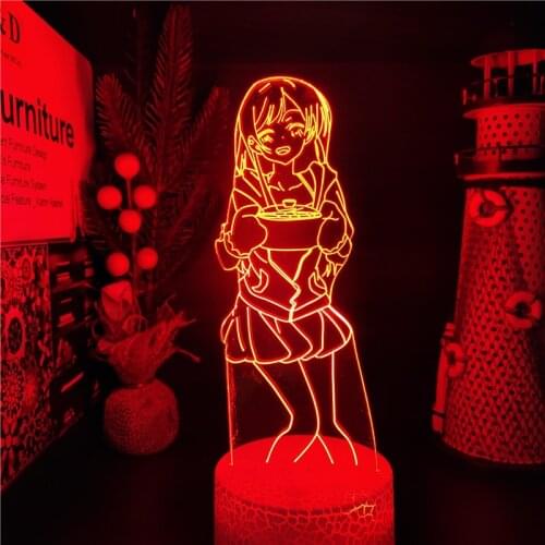 Kanojo Okarishimasu Chizuru Ichinose Anime 3D LED Lamp RGB Neon Night Lights USB Decor for Room Table Lamp Manga Thing Gifts