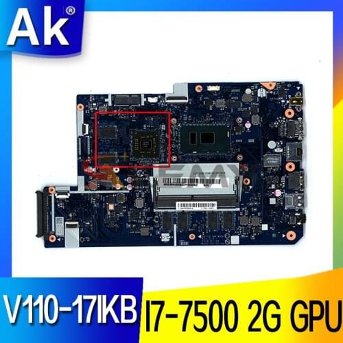 80V2 for lenovo laptop V110-17IKB motherboard mainboard DG710 NM-B031 FRU 5B20M56286 5B20M56283 CPU:I7-7500 GPU: AMD 2G RAM:4G