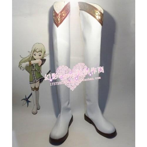 Cross Gate Grace White Halloween Long Cosplay Shoes Boots H016
