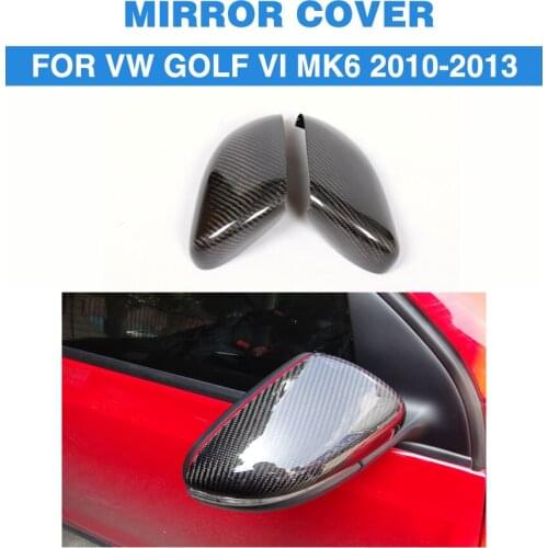 Carbon Fiber Car rear side Mirror Covers trim For Volkswagon VW Golf VI MK6 2010-2013 Add On Style