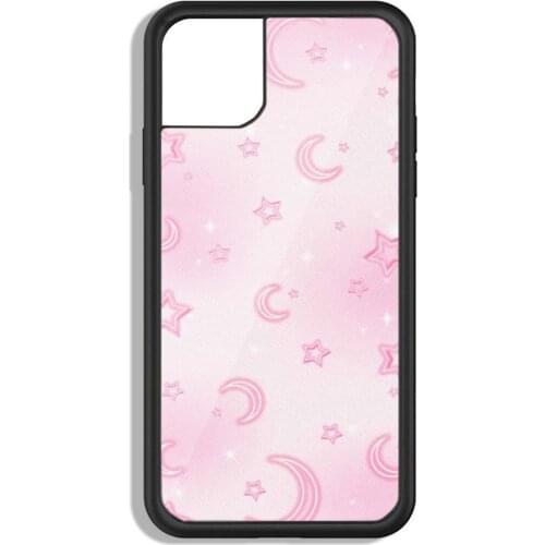 Pink moon and stars Phone Cases for iPhone 12 11 pro max Xs X Xr 7 8 6 6s plus se 2020 for samsung s21 s30 note 116
