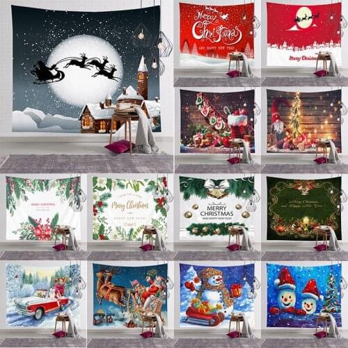Tapestry Wall Hanging Christmas Decorations For Home Party Art Santa Background Cloth Living Room Bedroom New Year Xmas Gift