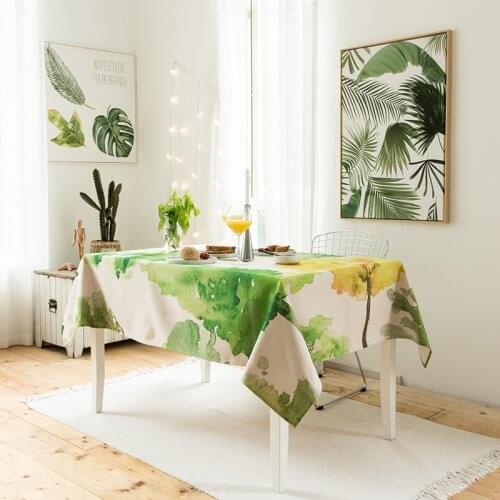 Nordic green plant tree tablecloth dining table covers thick dressing table cloth home kitchen banquet party decoration