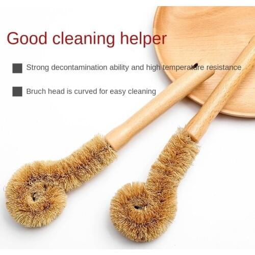 Coconut fiber Brown Brush Kitchen Cleaning Brush Natural Coir Brush hemp fiber non-stick skillet brush dish washing cup pot
