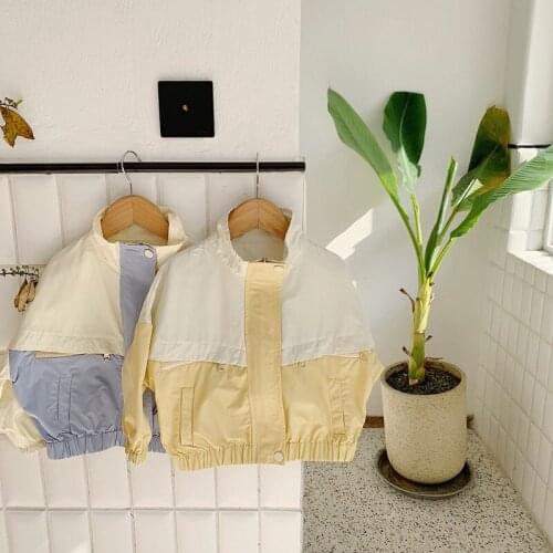 Toddler Kids Jackets Casual Korean Loose Boys Outerwear Fashion Stitching Baby Girl Clothing 2020 Spring Children Coat 2-6 Years